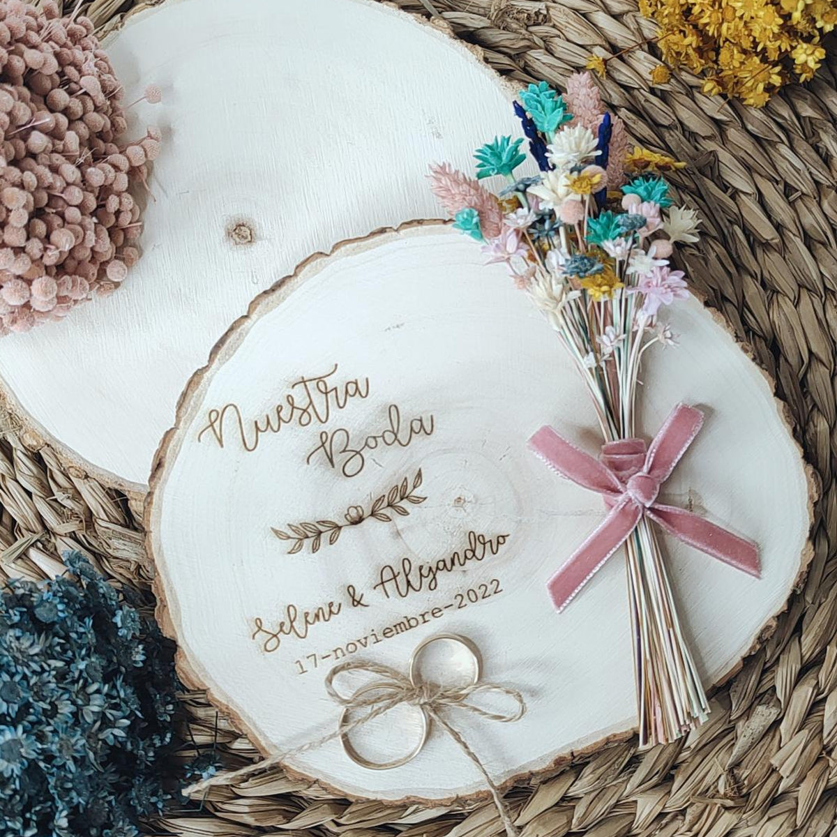 PORTA ALIANZAS MADERA – Donatella hecho con amor